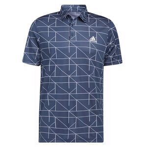 Adidas Men's Blue Regular Fit Jacquard Polo Shirt Size 2XL